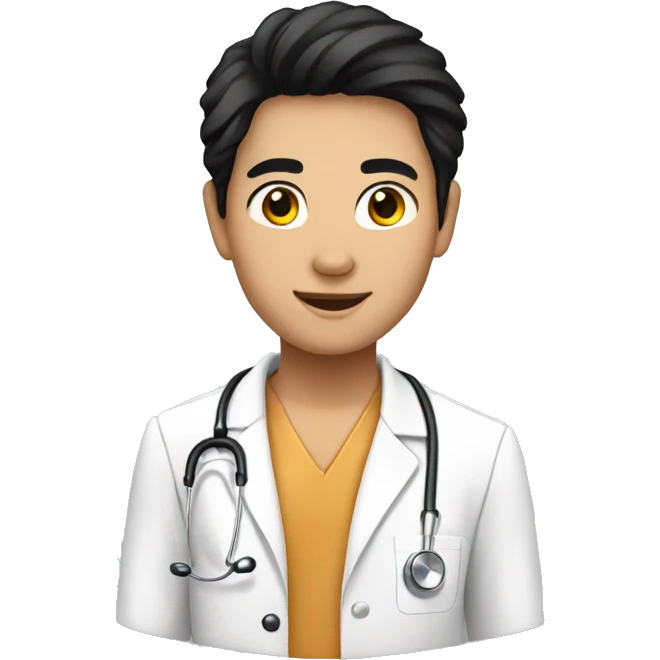 young medical asean student with black hair emoji