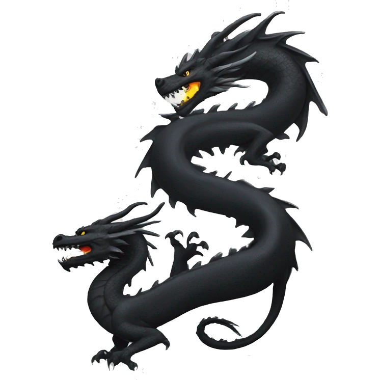 A white dragon and a black dragon as jing jang emoji