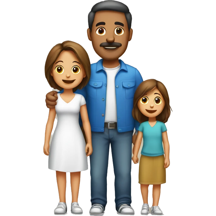 Familia de 5 personas papá mamá 2 hijos 1 hija emoji