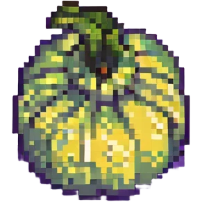 summer squash in pixel art style, simple and blocky emoji