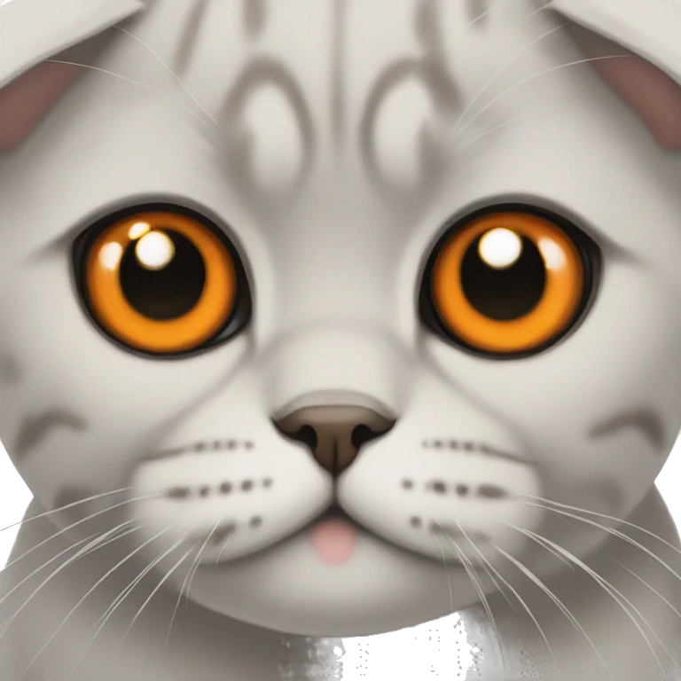scottish fold  with orange eyes emoji