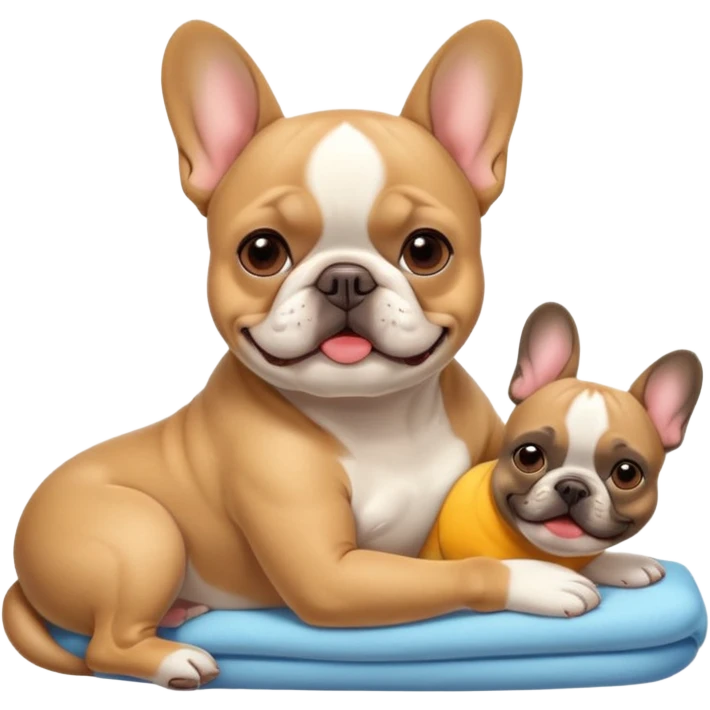 french buldog getting massage emoji