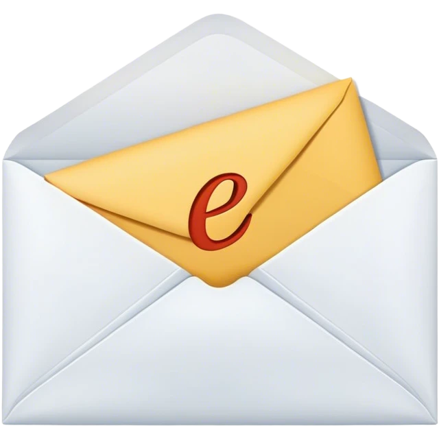 An unopen envelope with a letter E infront of it emoji