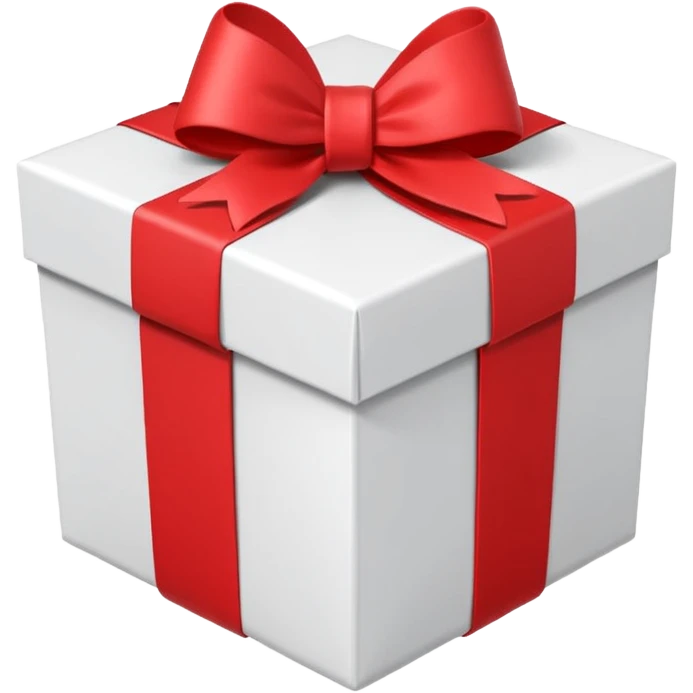 gift box with cute simple ribbon decoration emoji