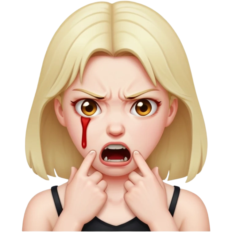 girl choking self angry face emoji