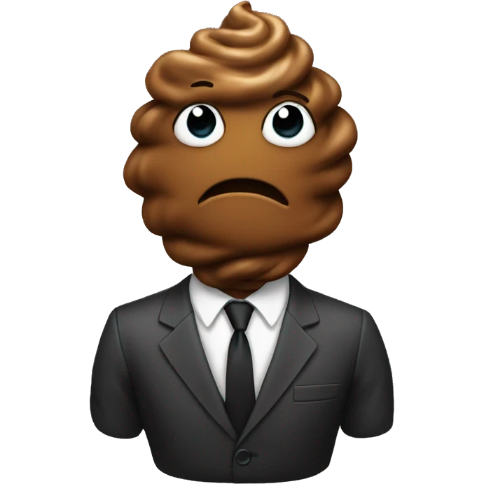 poop wearing a suit emoji