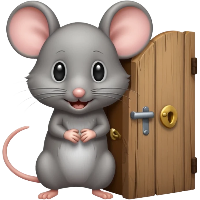 Scared Mouse open Little Door emoji