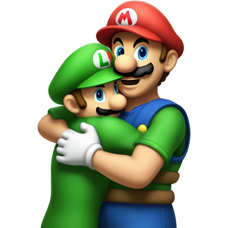 Mario & Luigi hugging emoji