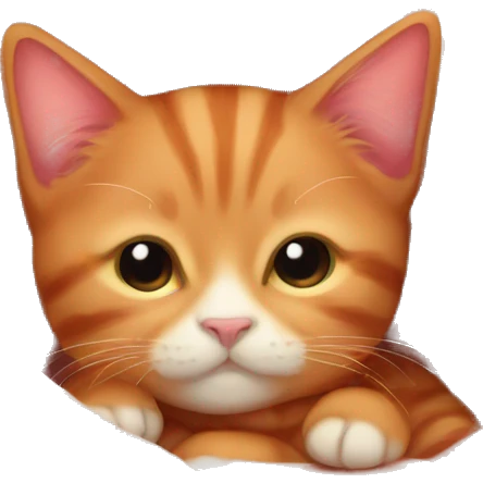 Red kitten sleep in blanket emoji