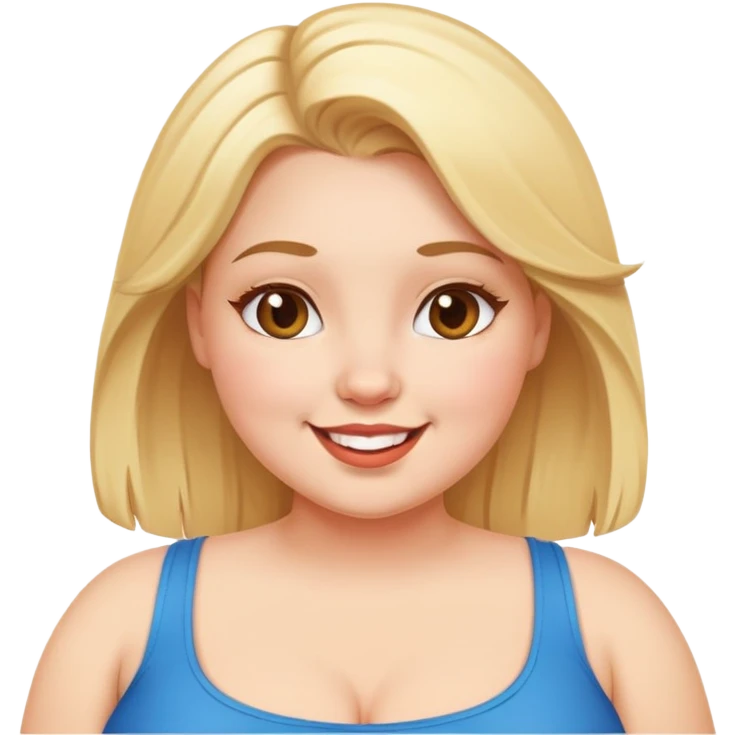 blonde plus size girl with happy expression emoji