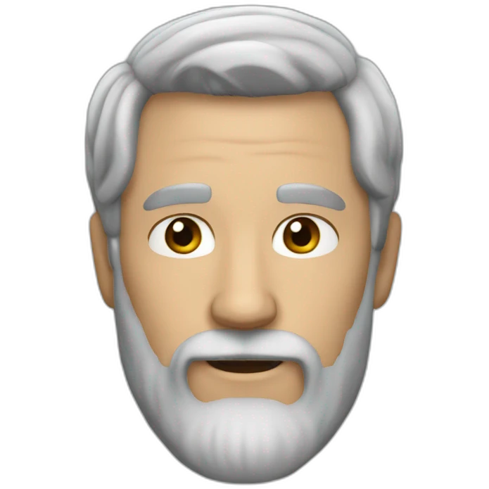 30 years Man with grey hair and black beard  emoji