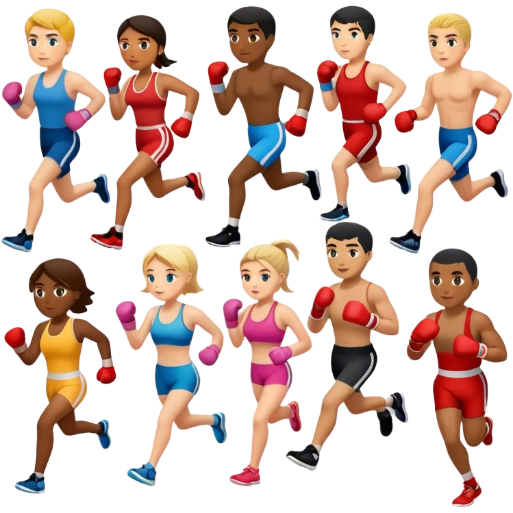 running boxing swimming emoji
