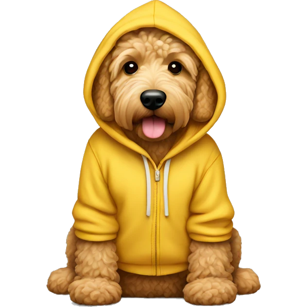 Golden doodle with hoodie emoji