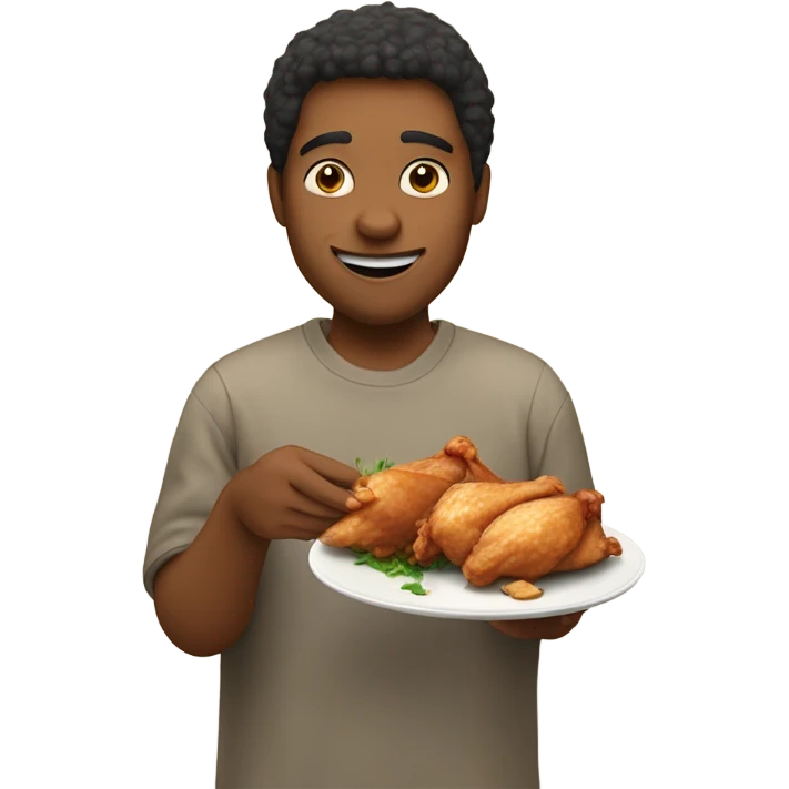 Someone eating chicken  emoji