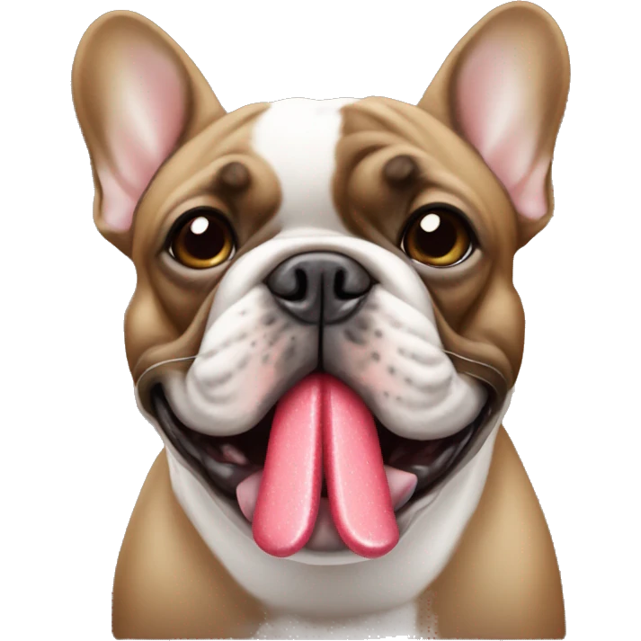 French Bulldog in Brown with chewing gum emoji