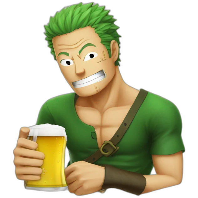 Roronoa zoro qui boit de la bière  emoji