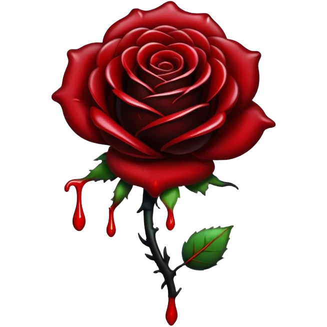Black rose with blood drips emoji