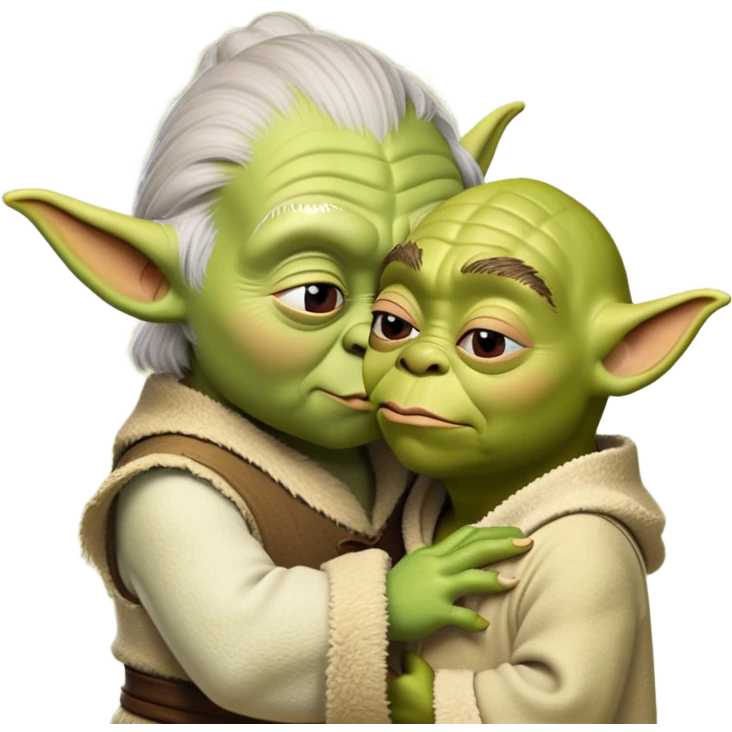 Shrek kissing yoda emoji