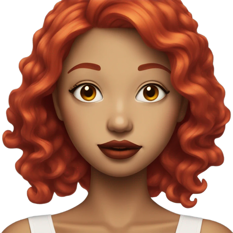 Red hair Lipstick Face covered in milk liquid emoji