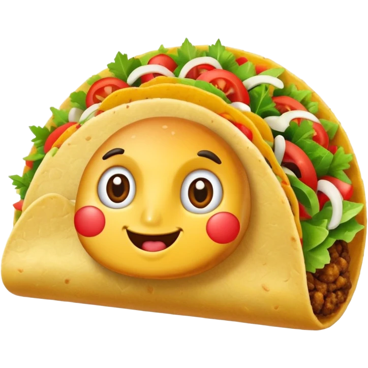 taco with white wings and question marks on the sides emoji