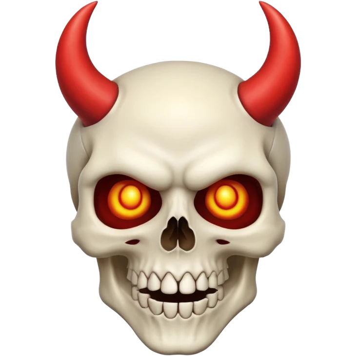 skull with devil horns mischievous grin emoji
