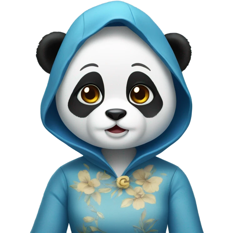 Panda In a blue dress emoji