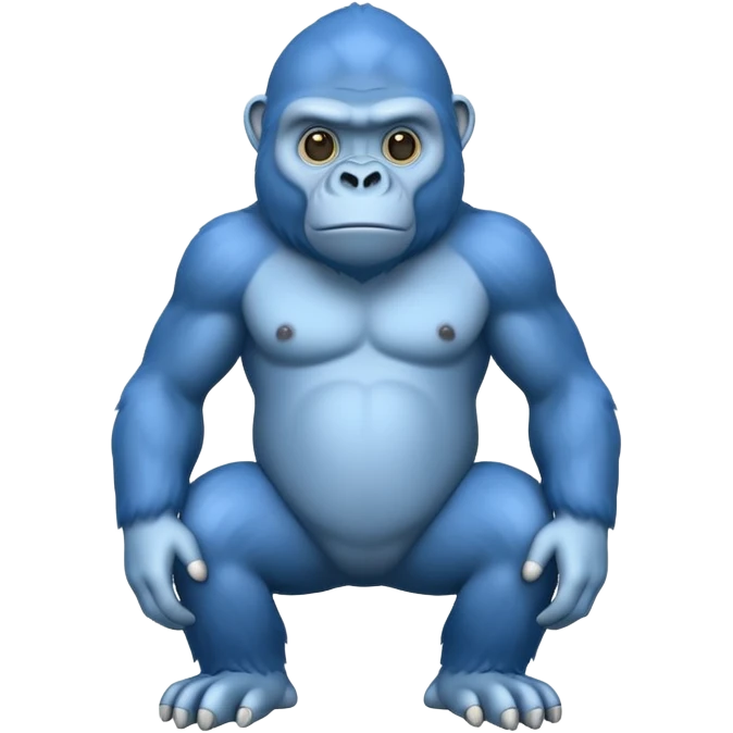 a blue gorilla with no legs emoji