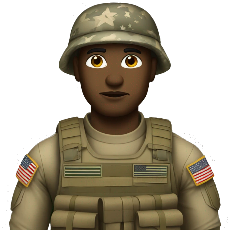 serious American soldier emoji