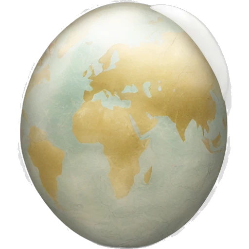 pearl stone with map of world etched into the pearl emoji