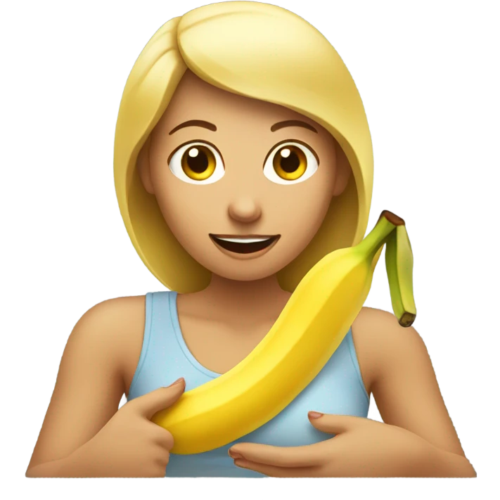 Woman eating banana emoji