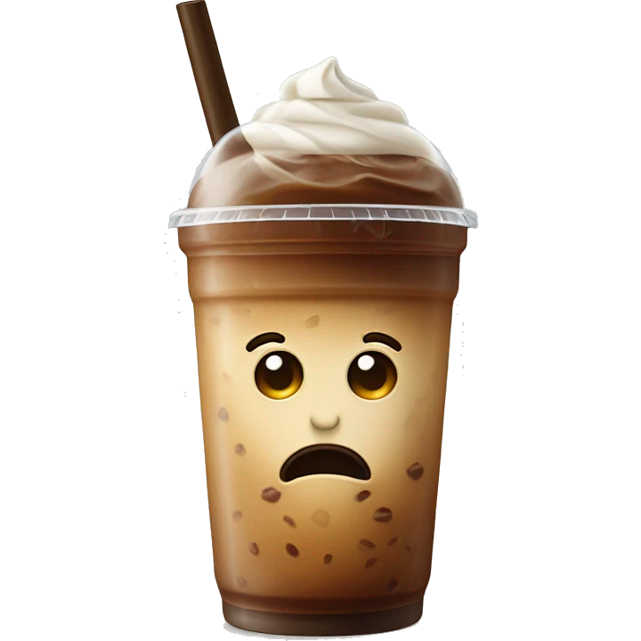 Iced coffee with no whipped cream flat top with straw  emoji