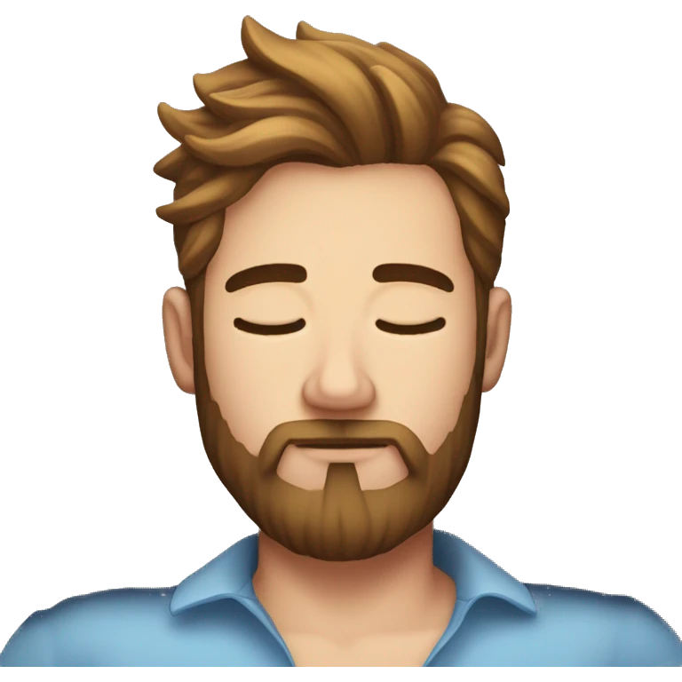 Very attractive younger man with beard  sleeping on worlds most plush and nice pillow   emoji