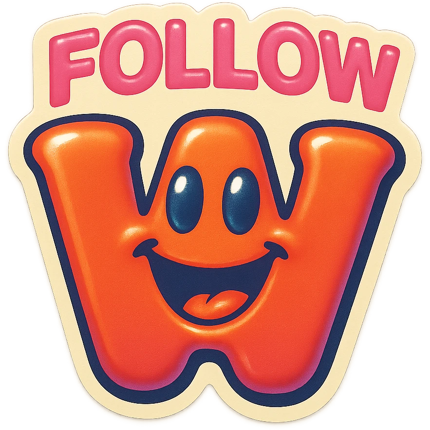 Smiling 
add the words W Follow in pink emoji