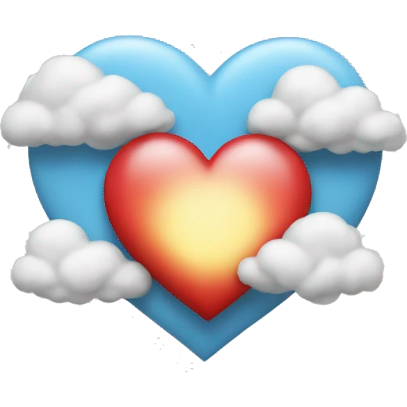 a heart with clouds around it emoji
