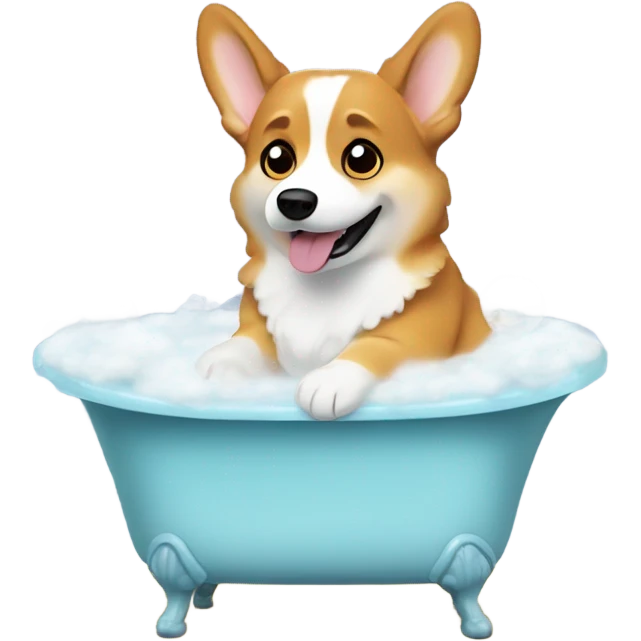 corgi in bathtub emoji