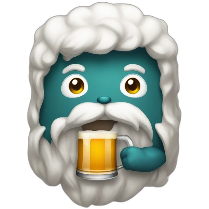 Chat avec une bier emoji