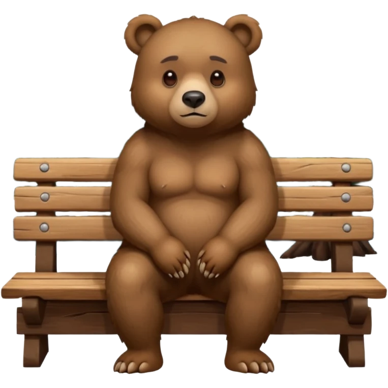 bear sitting on a bench emoji