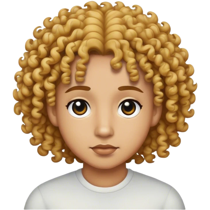 Light skin with curly hair and black eyes emoji