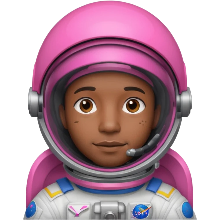  black man Astronaut with Pink Visors emoji