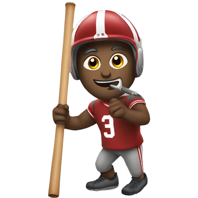 Buckeye with a baton emoji
