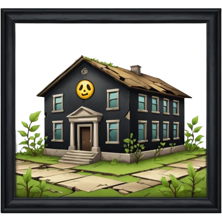 A broken/abandoned school emoji