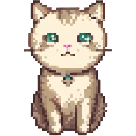 Round cat, neutral expression emoji