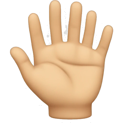 Una mano haciendo la forma de C con todos sus dedos emoji