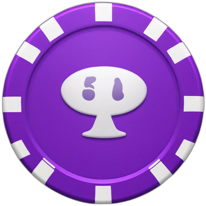 purple poker chip with a V on it emoji