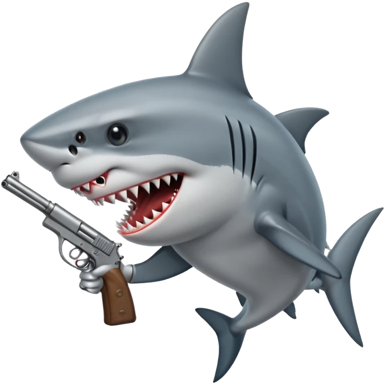 Shark with a gun emoji