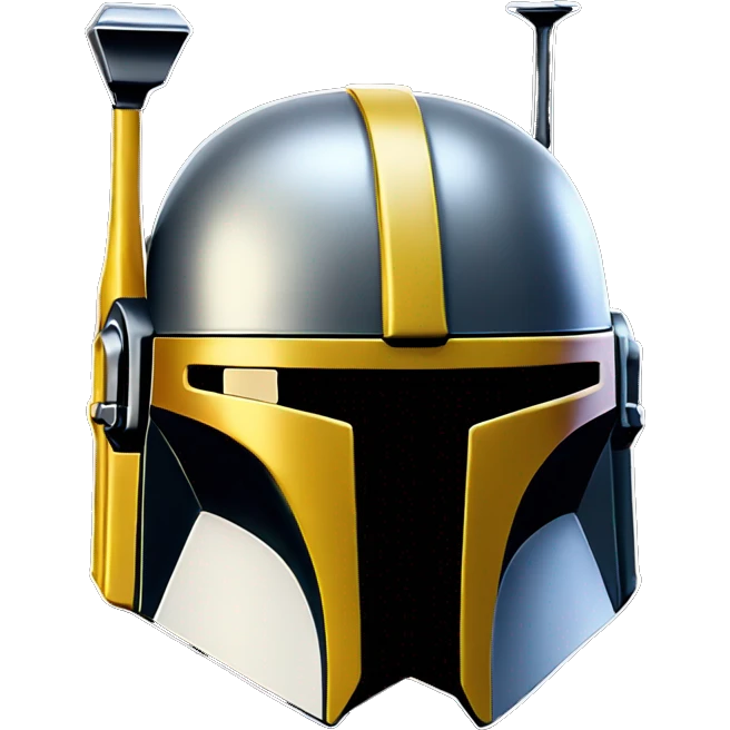 Mandalorian helmet black and yellow with antenna emoji