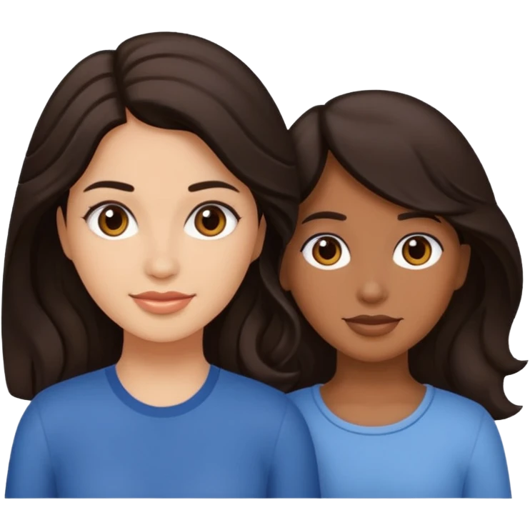 Rizada rubia y amiga ondulada pelinegra emoji