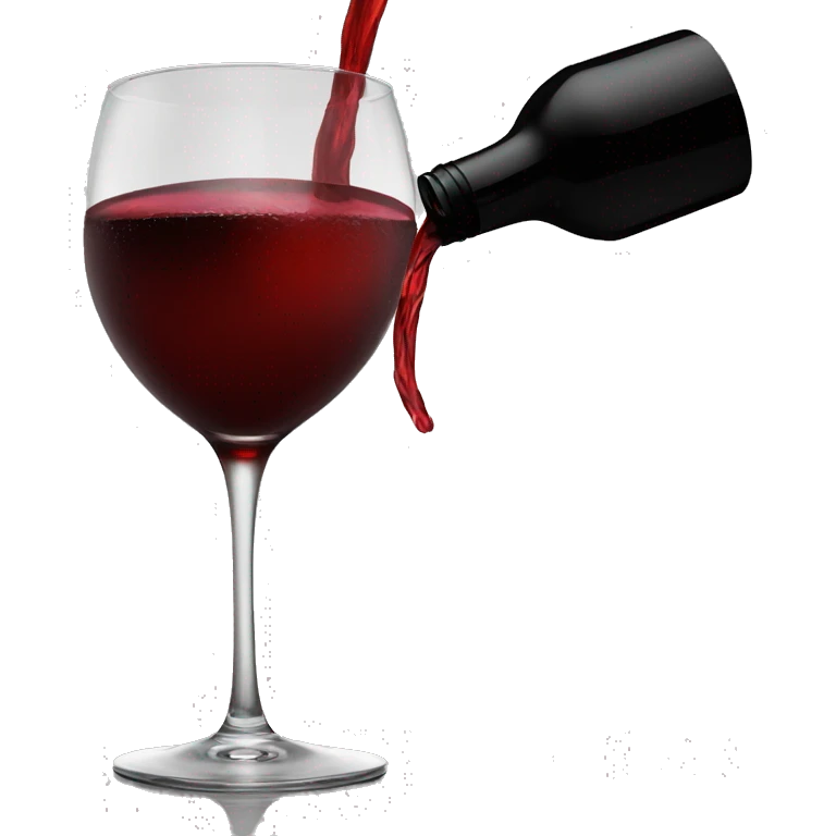 red drink being poured into a black wine glass  emoji