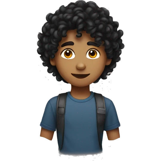 make a half Indian half British 14 year old boy with curly black hair emoji