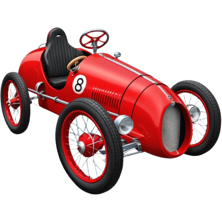 Lowered Bugatti racing retro cyclekart with advanced suspension and steering system  emoji